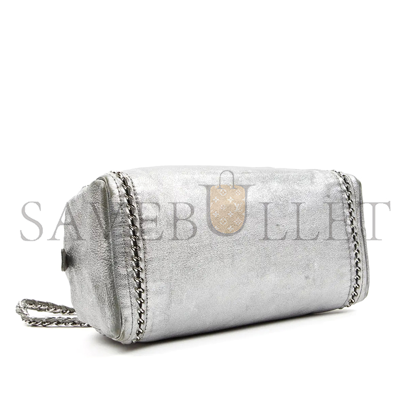 Ch**el metallic grained calfskin luxe ligne bowler bag (33*17*15cm)